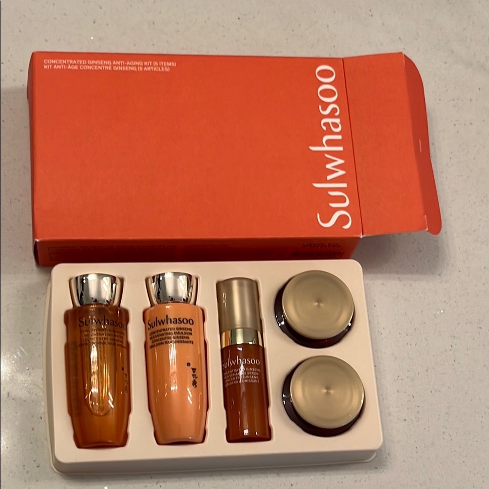 Sulwhasoo 5pc concentrated ginseng anti-aging kit New in box! 5 items! GWP